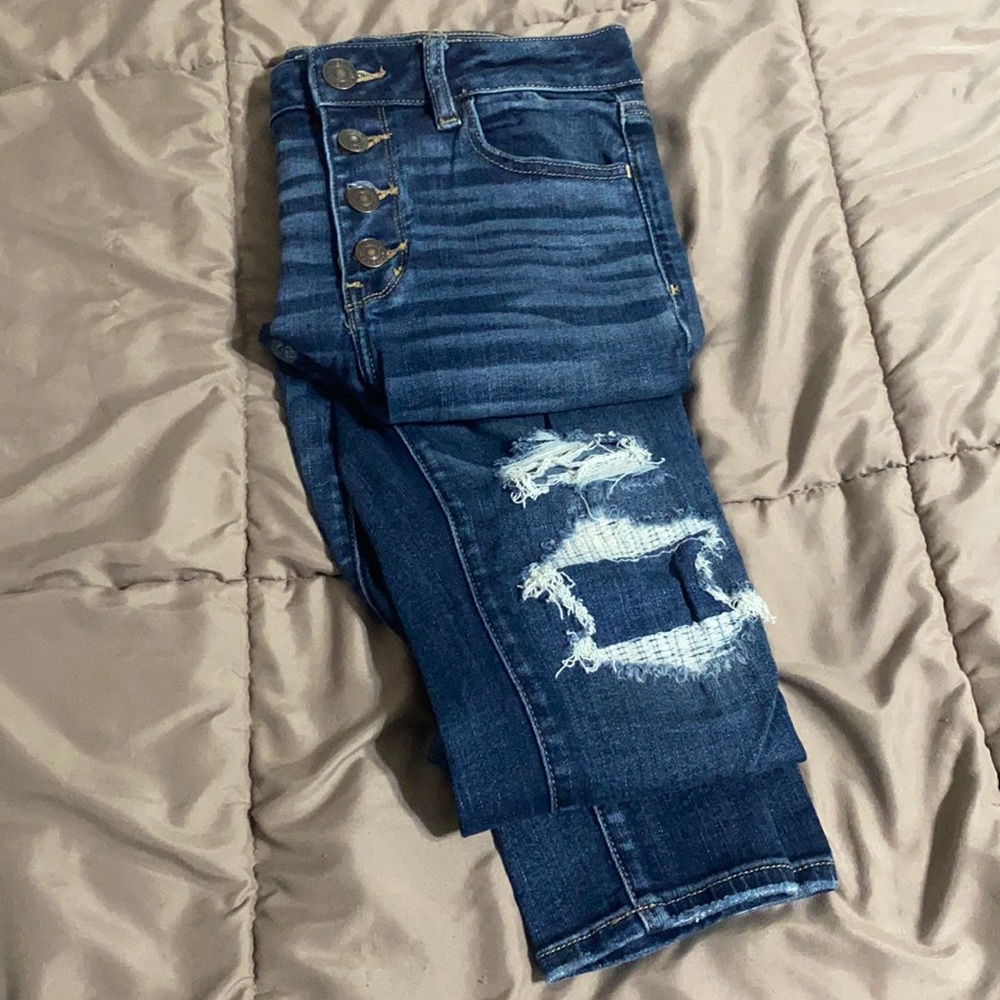 American Eagle Sz 6L Button Up Skinny Jeans